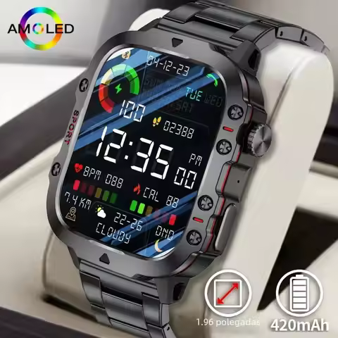 New Men's Smart Watch LED Flashlight Outdoor Sports Smart Watch Wristwatch Health Monitoring Waterpr
