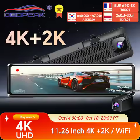 H8 4K+2K 11.26 Inch Rear View Mirror Dash Cam SONY IMX415 Car Dvr Camera GPS WIFI Video Recording Su