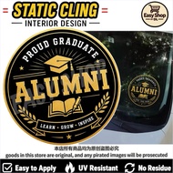 Premium Alumni Graduation Windshield Static Cling Sticker Automotive Car Interior Sticker 100mm x 10