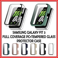 Samsung Galaxy Fit 3 Protector Casing Samsung Watch FIT 3 Full coverage Tempered Glass + Hard PC Pro