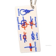 Outdoor Survival Knots Card Waterproof Climbing Knots Card with Keychain for Hiking Boating Camping 