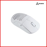 ☽ ◐ § RAKK DASIG X Ambidextrous Hotswap Trimode PMW3325 Huano 80M RGB Gaming Mouse Black/ White