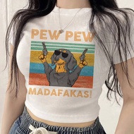 Dachshund Y2K Crop Top - Baddie Style Graphic Tee