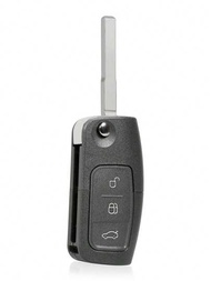 翻蓋式遠程鑰匙外殼,可替換hu101切割刀3按鈕鑰匙殼,適用於focus Fiesta Mondeo Kuga Galaxy Transit Connect Ka C-max B-max S-max