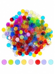 100入組彩色透明馬克筆,薯片遊戲代幣在8混合顏色的橘色,黃色的,藍色的,綠色,紅色的,紫色,粉色的,玫瑰(每個帶A直徑的3/4英寸)