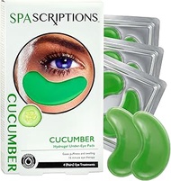 SpaScriptions Cucumber Eye Pads - Under Eye Hydrogel Pads - Eye Mask for Puffy Eyes (4 Pairs)