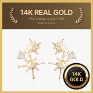 [Helene Jewelry] 14K real gold Pure star gold earring