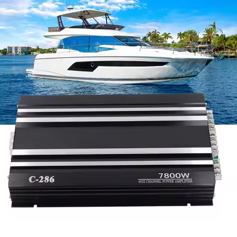 Car Stereo Amp Car Amplifier 7800W 4 Channels Class Aluminum Alloy Pure Bass Power Amp for 12V Truck
