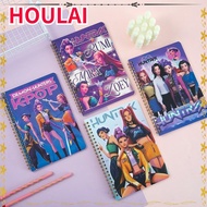 HOULAI KPop Demon Hunters Notebook, Perforated Pages Spiral Binding Coil Notebook, Cartoon Coil Bind