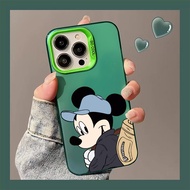 Mickey Shock Absorber Silicone Hard Full Package Suitable for IPhone 7 8 Plus 11 12 13 14 15 Pro XR X XS Max SE 2020 PC Hard Casing Metal Buttons Shockproof Cover Protector