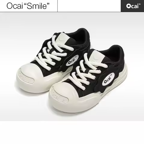 2024 New Luxury Designer Original Ocai Black Canvas Shoes Thick Soles Raising Niche Sneakers Summer 