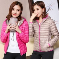 ZZOOI AYUNSUE Autumn Winter Women Ultra Light Down Jacket Duck Down Double Side Jackets Short Thin C