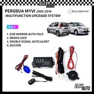 Perodua Myvi SE Lagi Best (2005-2014) 4 in 1 Side Mirror Auto Fold Brake Lock Buzzer Safety Upgrade System Accessories