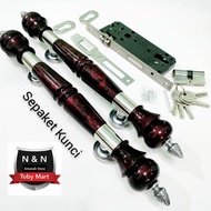 45cm satu set Handle Pintu kunci rumah / tarikan pintu rumah Gagang pegangan pintu model jambu