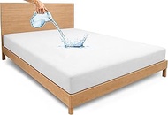 Mattress Protector Bamboo Waterproof Bed Protector Mattress Topper for Twin/Single Bed (White; 72 X 