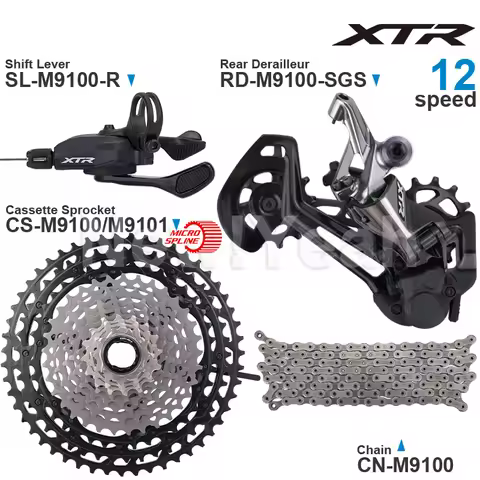 SHIMANO XTR M9100 Groupset 12 Speed RD-M9100 Rear Derailleur SL-M9100 Shifter CS-M9100 CS-M9101 Cass