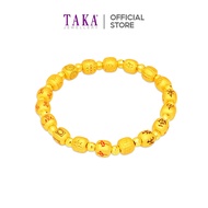 TAKA Jewellery 999 Pure Gold Mahjong Charm Beads Bracelet