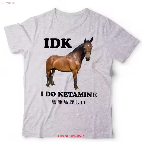 IDK I Do Ketamine T Shirt Funny Horse Meme Japanese Retro Vintage Humour vintage Washed Stylish Vers