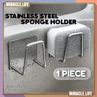Stainless Steel Kitchen Sponge Holder 304 Sink Sponge Holder Drain Drying Rack Sink Accessories Organizer
