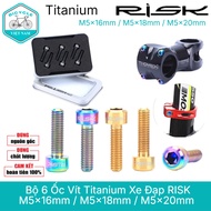 Set of 6 RISK Bicycle Titanium Screws M5x16mm / M5x18mm / M5x20mm – Many Color Options