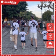 Familylove family shirt - double-sided NY logo family shirt made of 100% stretch cotton family match