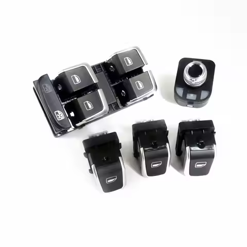 5Pcs Car Chrome Master Switch Window Button for Audi A5 A4 Allroad Quattro B8 Q5 8K0959851A 8KD 959 