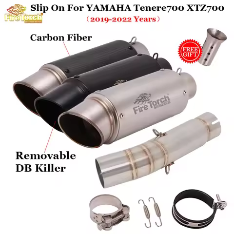 Slip On For YAMAHA Tenere700 XTZ700 700 2019 - 2022 Motorcycle GP Exhaust Escape System Modifide Mid