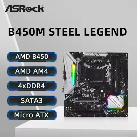 ASRock B450M STEEL LEGEND Motherboard Support Ryzen 5 5600 5600G R7 5700X3D 5800X CPU 4xDDR4 128GB H