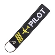 keychain Jewelry Embroidery Co-Pilot Keychain for Aviation Luggage Tag Label