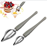 VGLPOP Sharpmouthed Practical Creative Baking Accessories Kitchen Gadgets Make Chocolate Fondue Fork Artistic Dishes Western Food Platter Dessert Spoons Pencil Spoon Sauce Painting Spoon Drawing Spoon