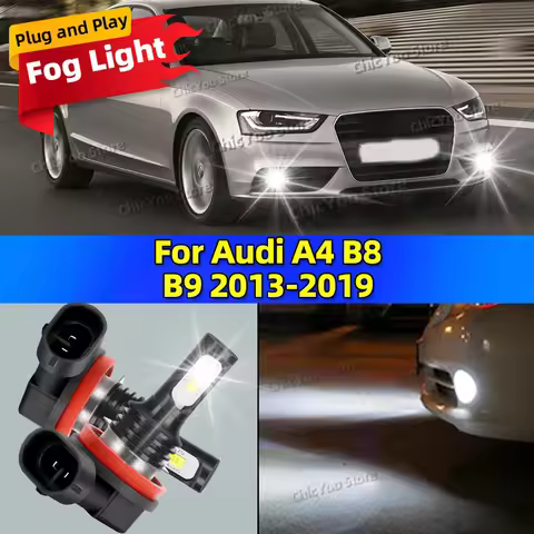 2Pcs LED Car Fog Light Bulbs Lamp For Audi A4 B8 B9 2013 2014 2015 2016 2017 2018 2019 20000LM Ultra