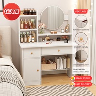 GDeal Dressing Table Meja Solek Makeup Table With Mirror Drawer Storage Bedroom Cosmetic Table Multi