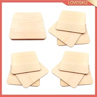[Lovoski2] 10x Wooden Square Coasters Plain Wood Craft Blank Plaque Crafts 7x7cm 9x9cm