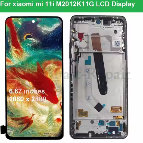 6.67''Super Amoled for Xiaomi Mi 11i LCD Display with touch panel digitizer Assembly for mi11i Displ