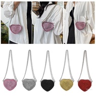 Shwnee Fashion Heart Purse with Sparkling Sequins Trendy Crossbody Purse for Girls