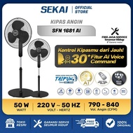 SEKAI Standing Fan AI Voice Command 16 Inch Remote Control Timer Fan Stand Fan Energy Saving Strong 