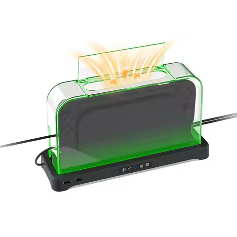 Dust Cover Cooling Dock TNS-51130 for Switch/Switch OLED/Switch 2 with 3 Speed Fan,RGB Light&USB Exp