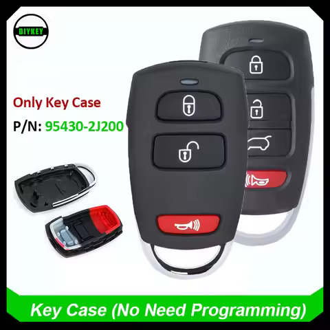 DIYKEY Remote Key Fob Shell Case 3/4 Button for Kia Borrego 2009-2011, Sedona 2006-2014 for Hyundai 