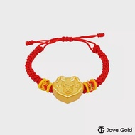 Disney迪士尼系列金飾 黃金編織手鍊平安鎖米妮款-紅色