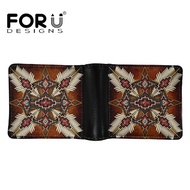 FORUDESIGNS New Style Man's Leather Wallet Card Holder Traditional Ameriaca Native Tribal Design PU Purse Money Storage Bags