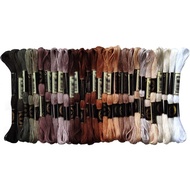 levylisa Embroidery Floss 30 Skeins Cross Stitch Threads Brown White Green Purple Gradient Friendshi