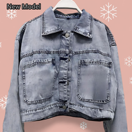 [PX1] Jaket jeans wanita crop premium korean style mewah dan eleghant