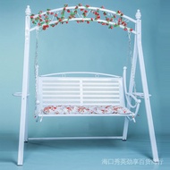 Double iron rocking chair swing hammock recliner balcony indoor and outdoor courtyard hanging basket rattan chair home swing chair