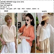 Ab462364 Baju Atasan Kemeja Blouse Wanita Korea Import Putih Orange