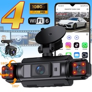 4 Channel Car Dash Cam Front Rear Car DVR Camera Video Recorder Night Vison G-Sensor Loop Recording