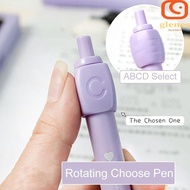 GLENES 2PCS Rotating Answer Pen, Novelty Writing Rotating Choose Pen, Interesting 0.5mm Fun ABCD Sel