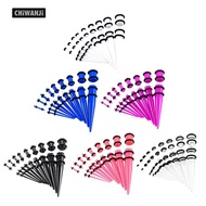 [CHiWANji] 18Pcs Gauges Kit Tapers And Plugs Acrylic Tunnels 14G-00G Ear Stretching Set For Women Me