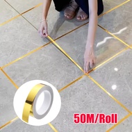 Gold Tile Gap Sticker Adhesive Floor Tile Strip Dinding Wall Ceramic Floor Seam Line Home Decor Floo