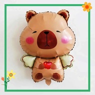 Cute Angel Apple 28 inches Docile Capybara Happy birthday party decorations aluminum foil balloon