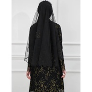 ❤️ PRELOVED ❤️HIJABISTAHUB VEIL AO6 (BLACK) WEDDING NIKAH SANDING